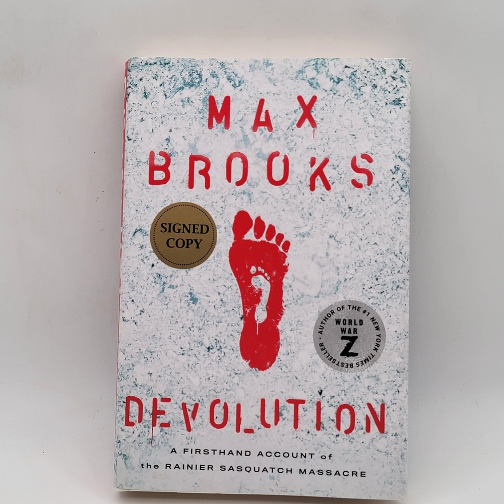 Max Brooks Devolution Hardcover First Edition Signed Sasquatch Horror Excellent